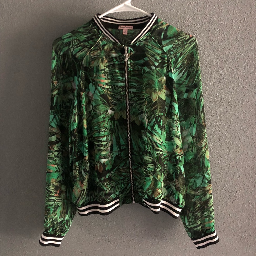 Juicy Couture Sheer Tropical Bomber - Medium